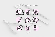 Nail care line icons, an Outline Icon by Lyolya Profitrolya (Thumbnail 1 of 2)