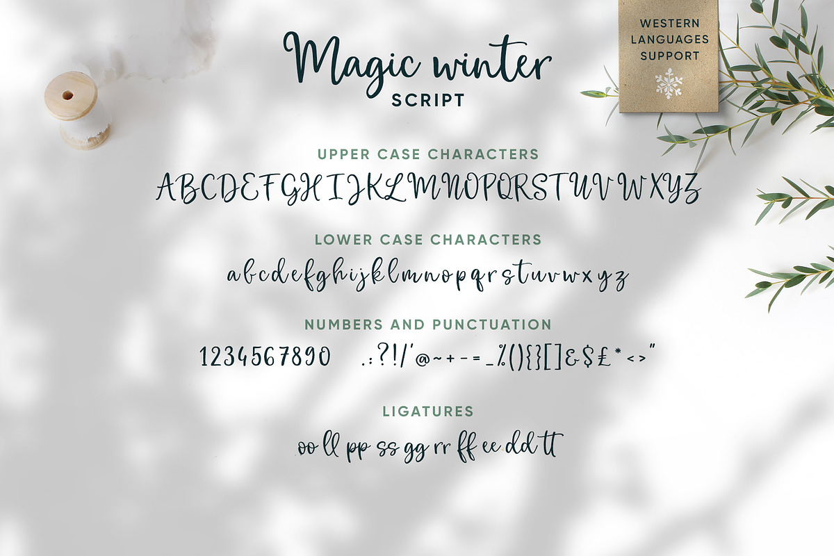 Magic Winter script font duo & logos, a Script Font by Tabita's shop (Photo 9 of 20)