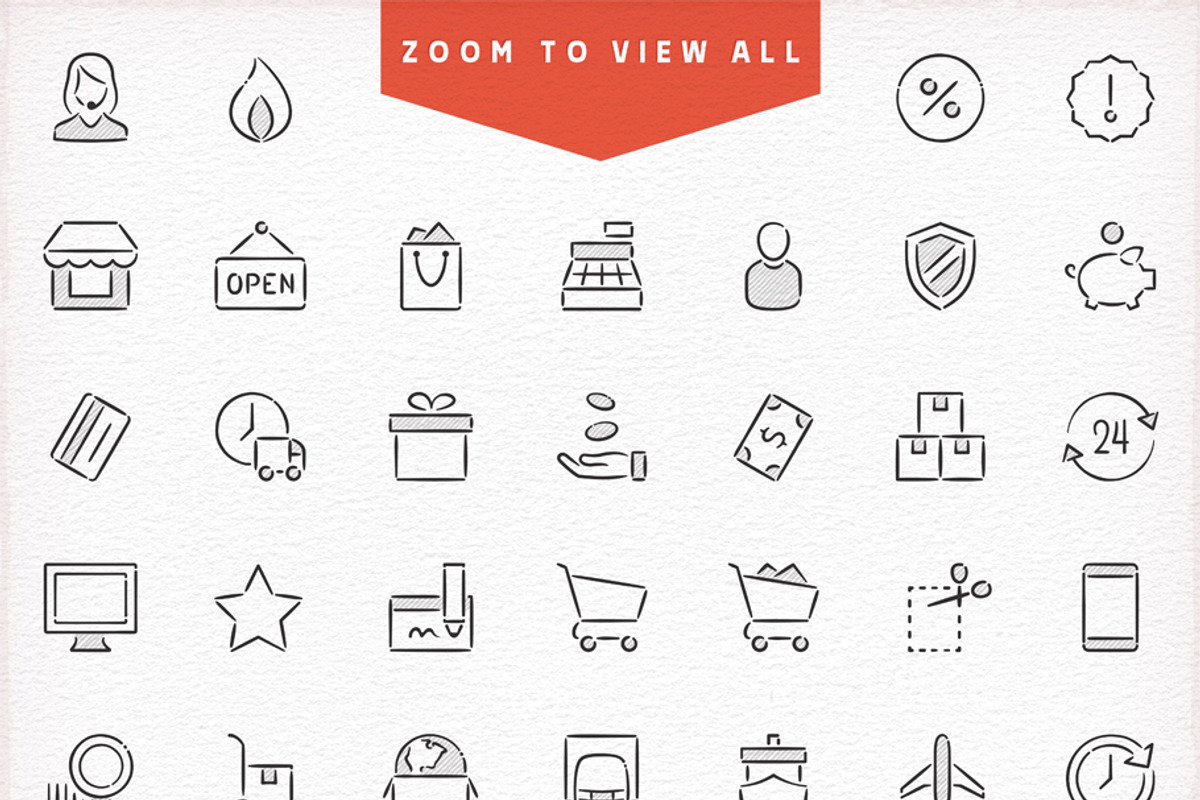 Hand Drawn Icons Bundle, an Outline Icon by Mera Pixels (Photo 5 of 5)