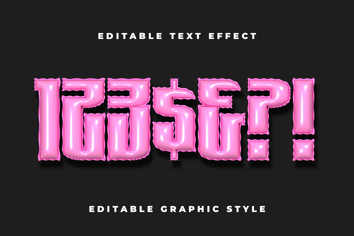 Pink Balloon Glossy Text Effect preview 2