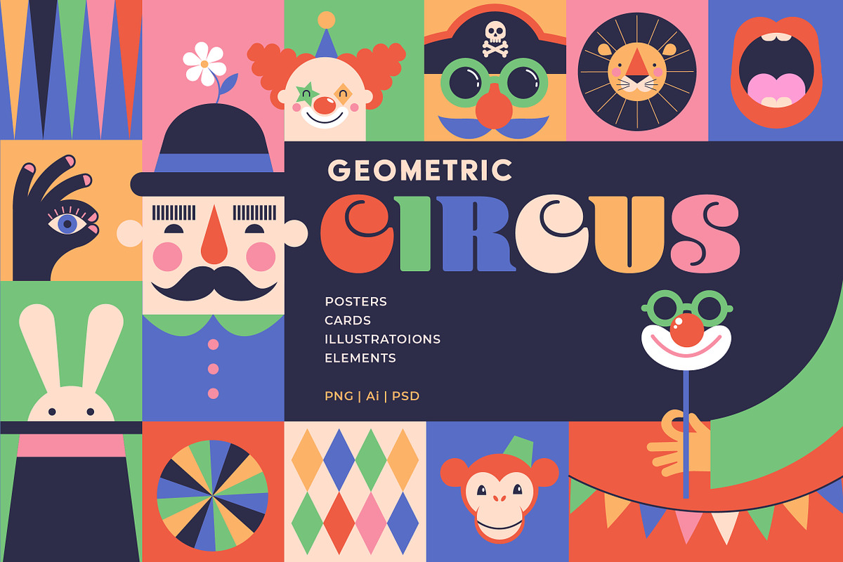 Geometrical Circus illustrations, a Decorative Illustration by Marish (Photo 1 of 10)