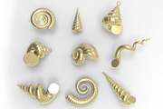Shell Set - 9 3D Printing Charms, an Object 3D Model by Kseniya-Omega (Thumbnail 2 of 20)