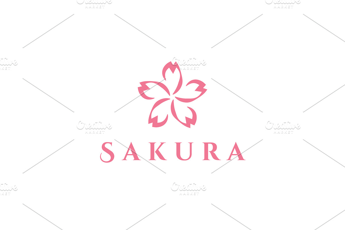 Sakura icon template illustration, a Branding & Logo Template by Dyn Studio (Photo 1 of 2)