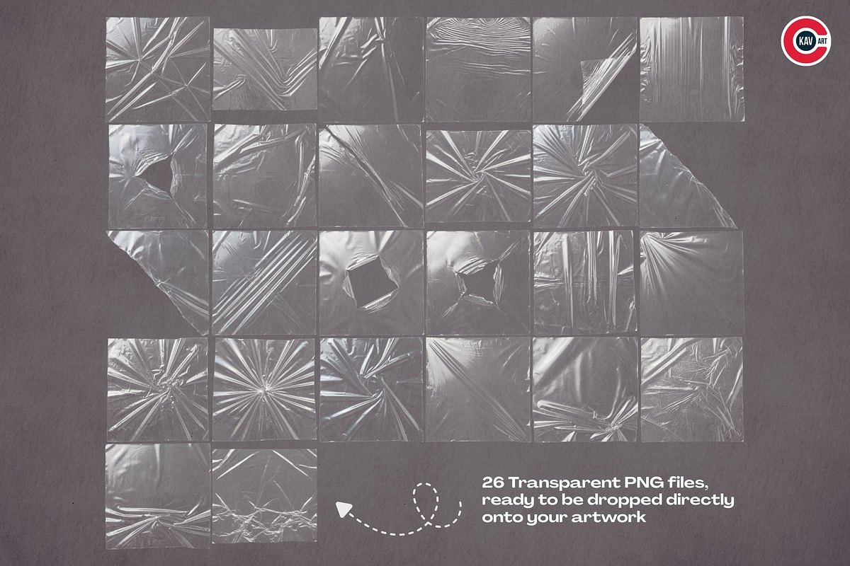Realistic Plastic Wrap Overlays, an Object Graphic by C-Kav (Photo 3 of 4)