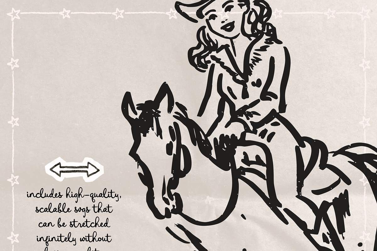 Rodeo Girls Clipart, Cowgirl Set, a Person Illustration by The October Creative (Photo 4 of 7)