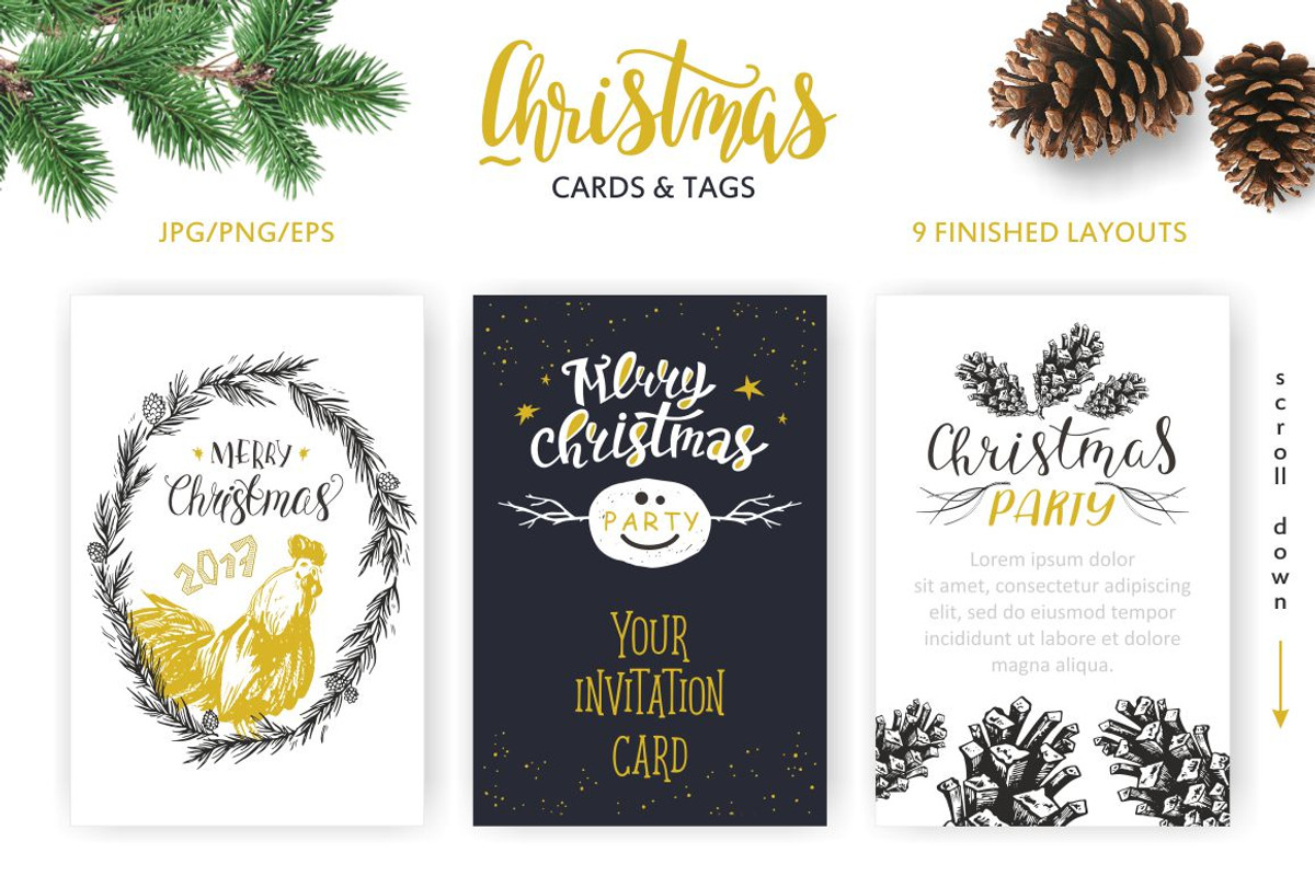 Christmas lettering & design element, an Illustration by OlgaAlekseenko (Photo 2 of 4)