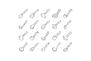 Kitchen utensils and cooking ladles, an Object Graphic by pikepicture