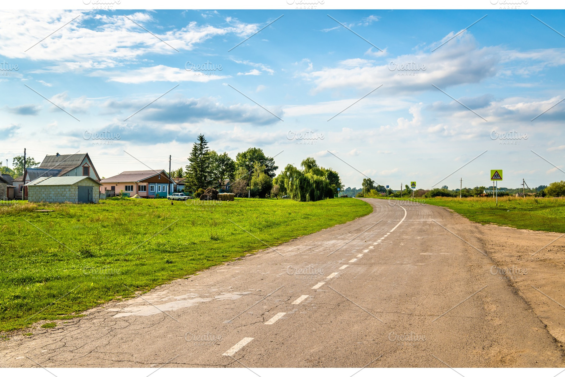 Road in Ostanino village - Kursk region, Russia, a Transportation Photo by Leonid Andronov