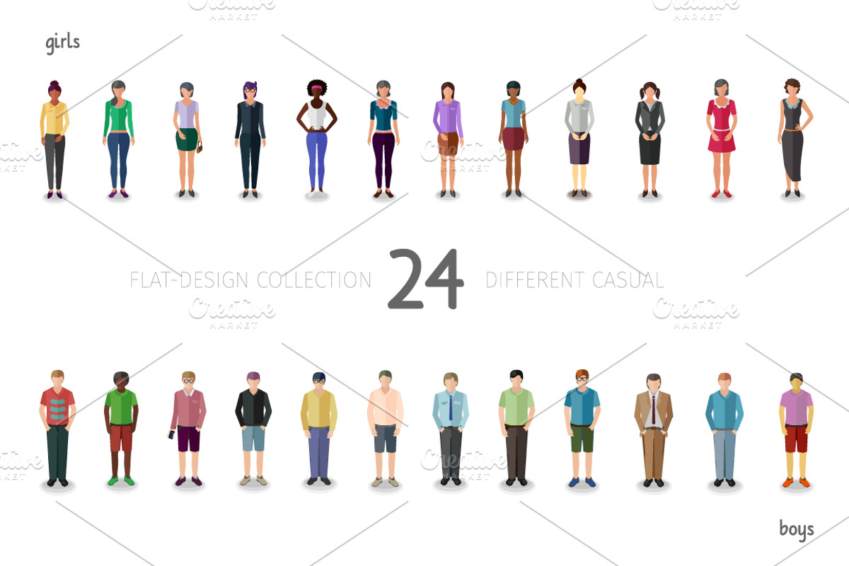 Casual people collection, a Person Illustration by Digithings