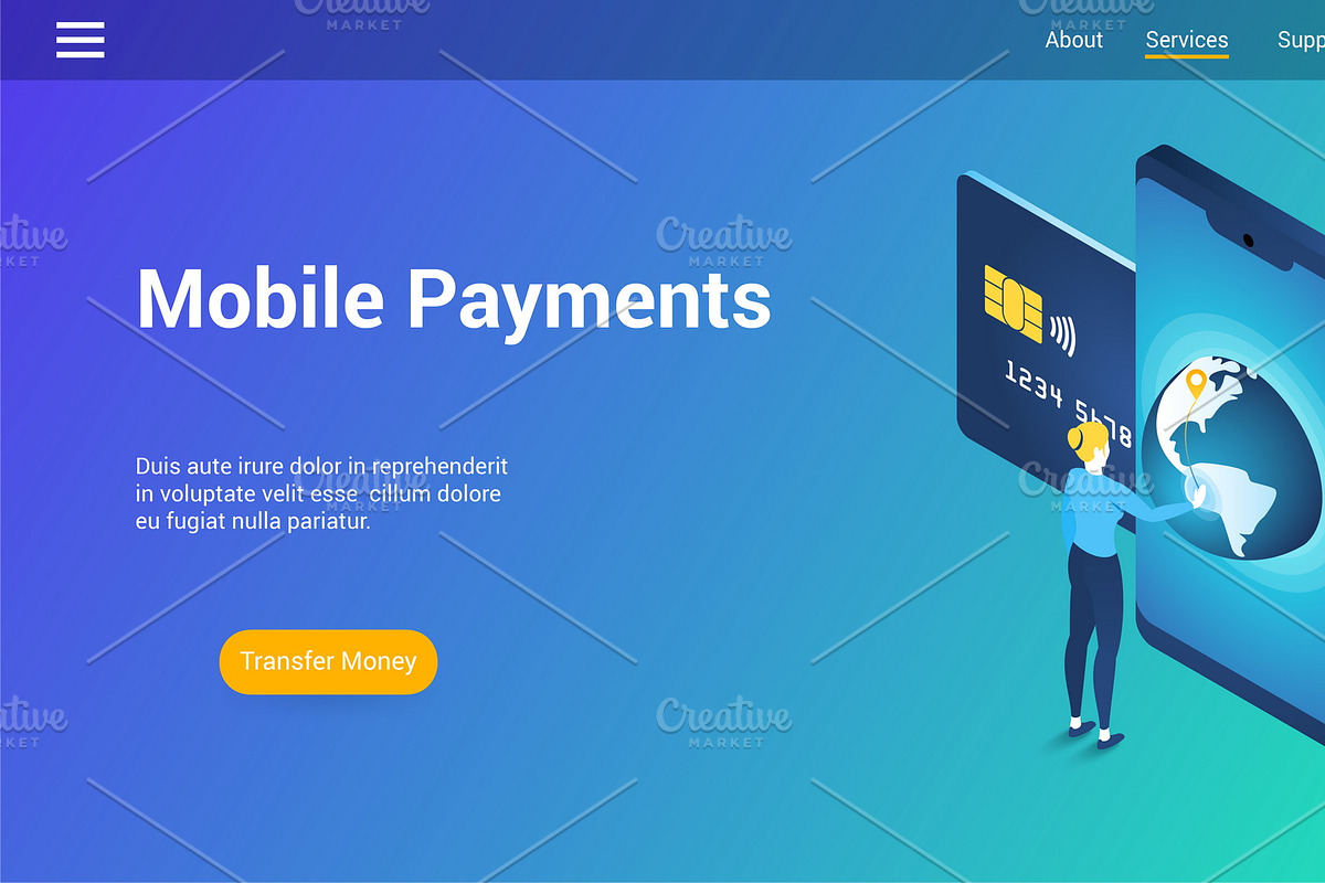 Isometric landing page template, a Templates & Theme by Genestro Shop (Photo 3 of 5)
