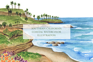 California Coastal Watercolor