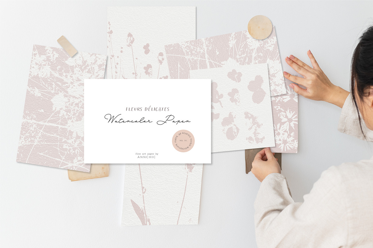 BUNDLE Floral watercolor paper, a Texture Illustration by Anna Sokol (Photo 28 of 71)