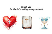 Watercolor Faith Clipart Bundle, a Decorative Illustration by InkyQueenArt (Thumbnail 6 of 7)