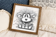 Funny Christmas Hedgehog Sketch Art, an Illustration by Libby Wishes (Thumbnail 5 of 9)