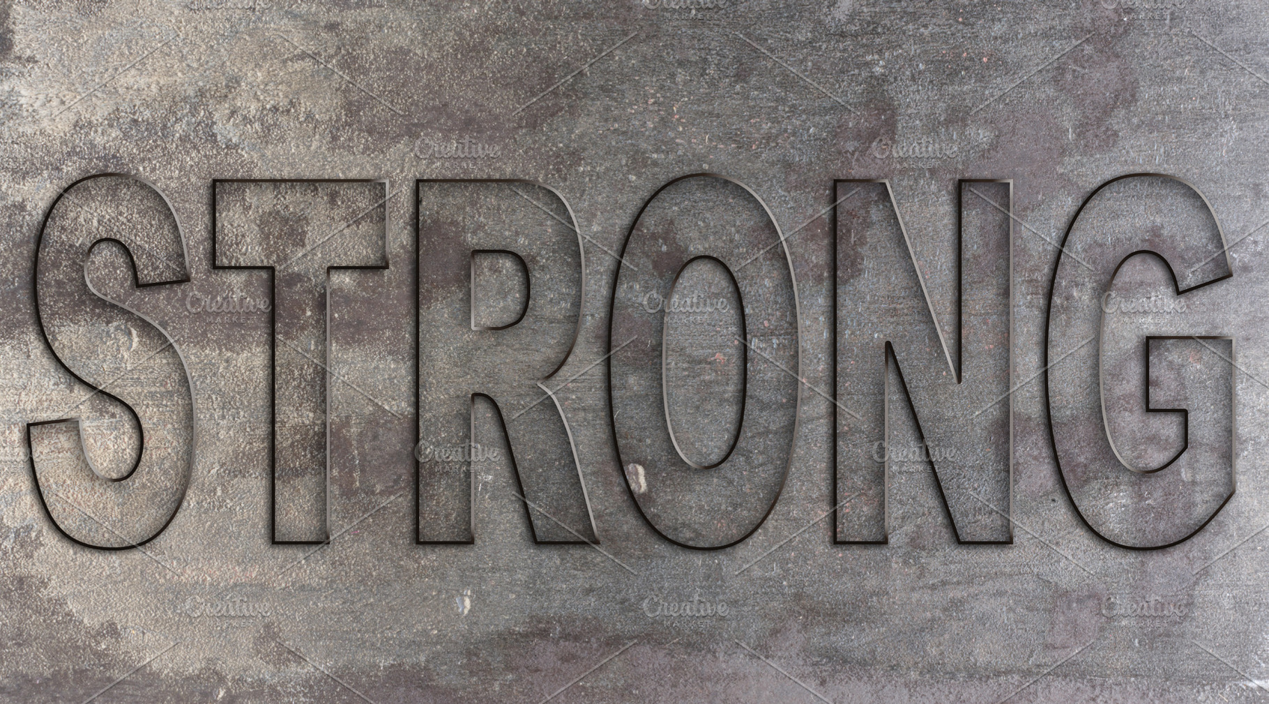 The word STRONG embossed on a textured metal surface, a Background Photo by ndanko
