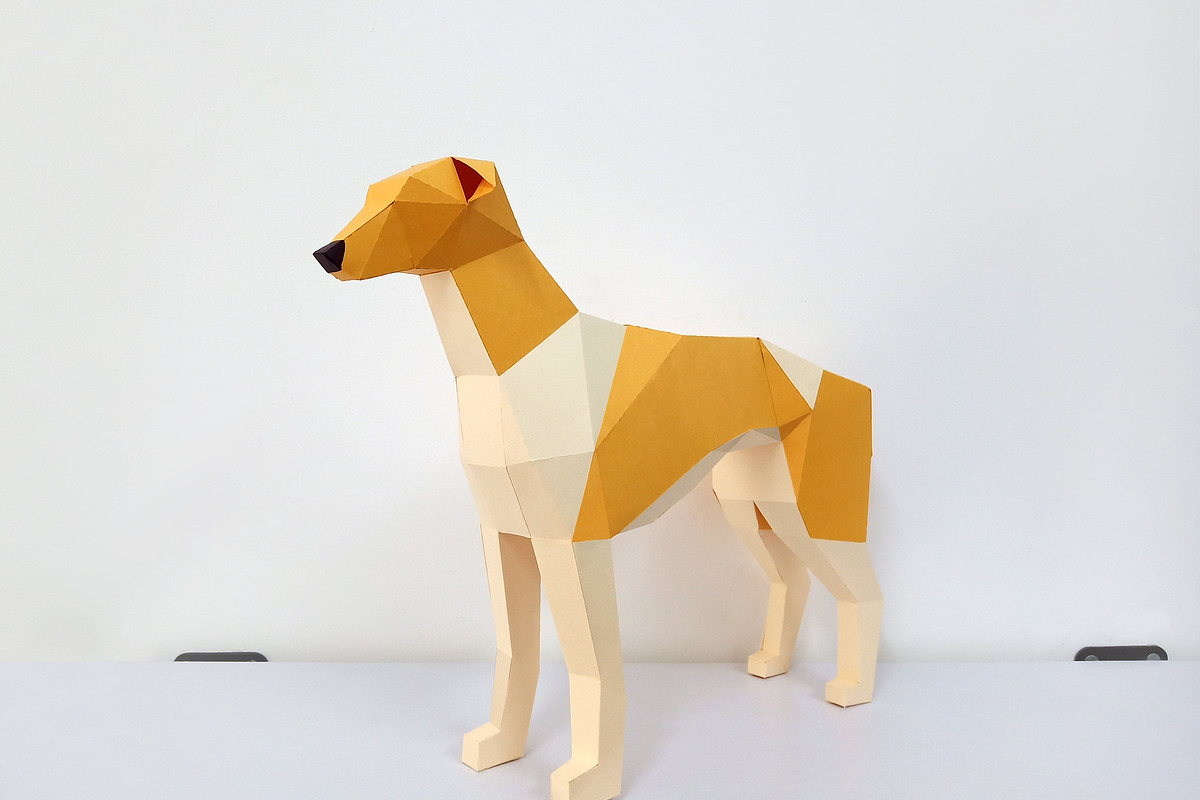 DIY Greyhound dog - 3d papercraft, a Templates & Theme by PAPER amaze