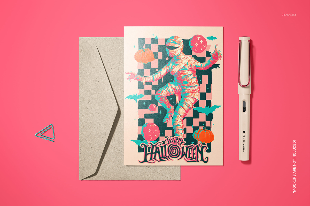 Vintage Halloween 5x7 Card Template, a Card Template by creatsy5 (Photo 4 of 5)
