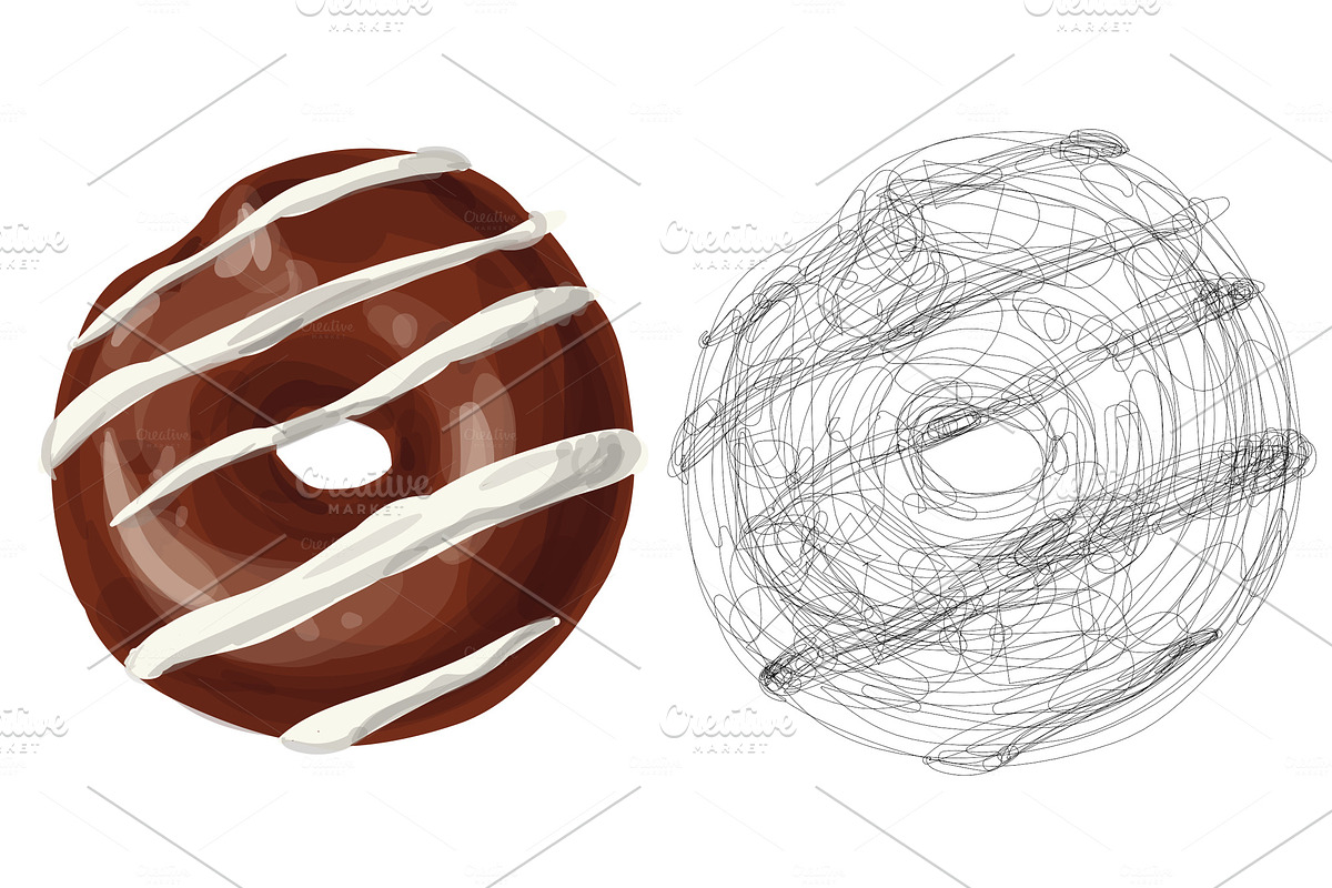 Donuts VECTOR illustrations, a Food Illustration by Natalka Dmitrova art (Photo 6 of 27)