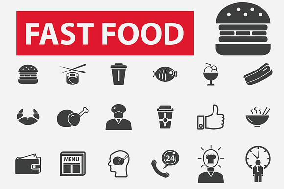 36 Fast Food Icons
