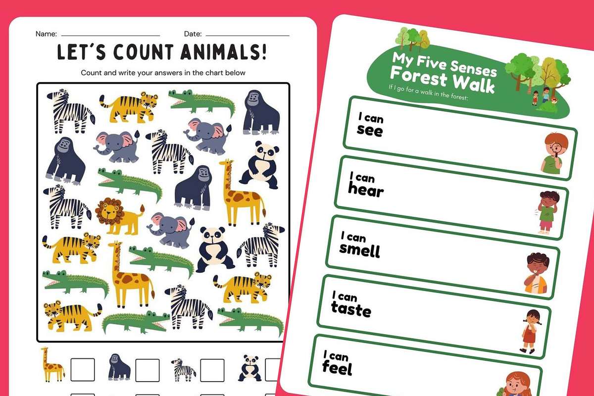 Cute Animals Activities for kids, an Education Illustration by Sourcedigi (Photo 3 of 3)