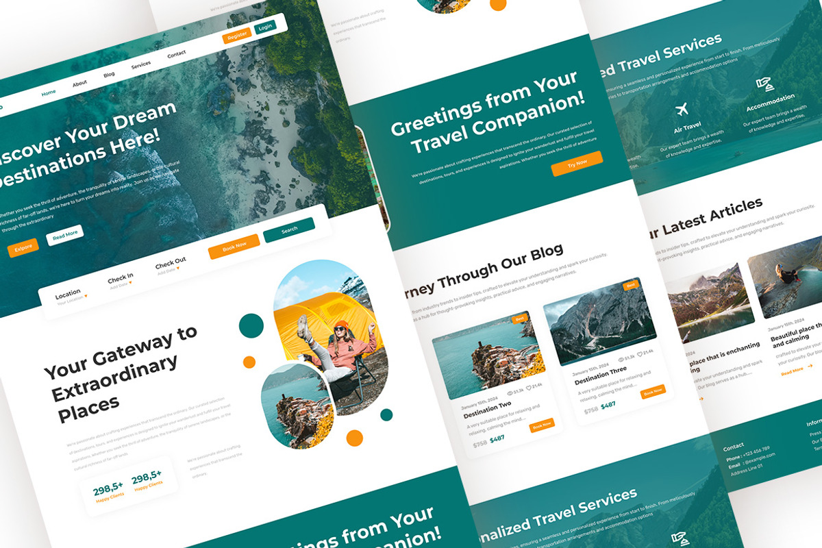 Travlo - Travel Landing Page, an UI Kit Template by ENATIVE (Photo 3 of 4)