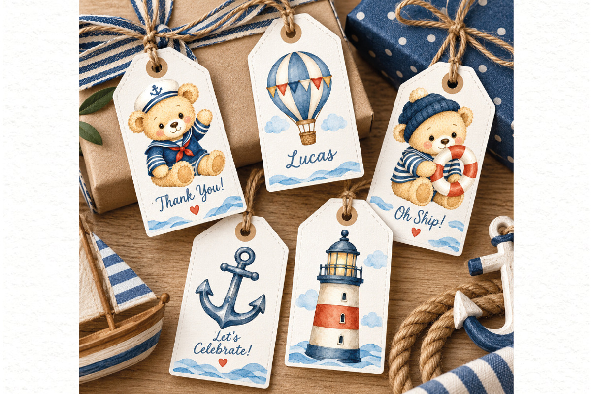 Nautical Teddy Bear Clipart, an Animal Illustration by Villa 11 Estudio (Photo 7 of 10)