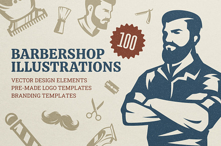 100 Barbershop Illustrations