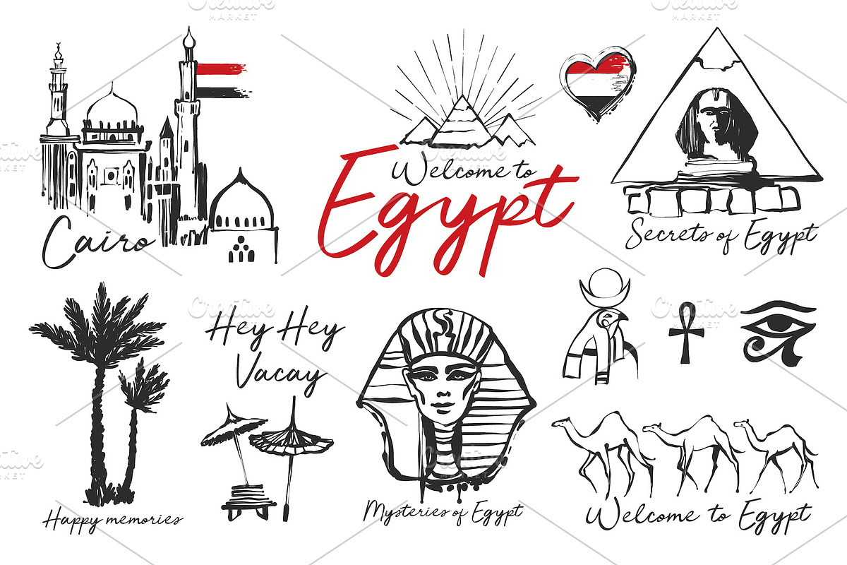 Egypt Spirit. Symbols Set + Patterns, an Object Graphic by Sopelkin (Photo 3 of 10)