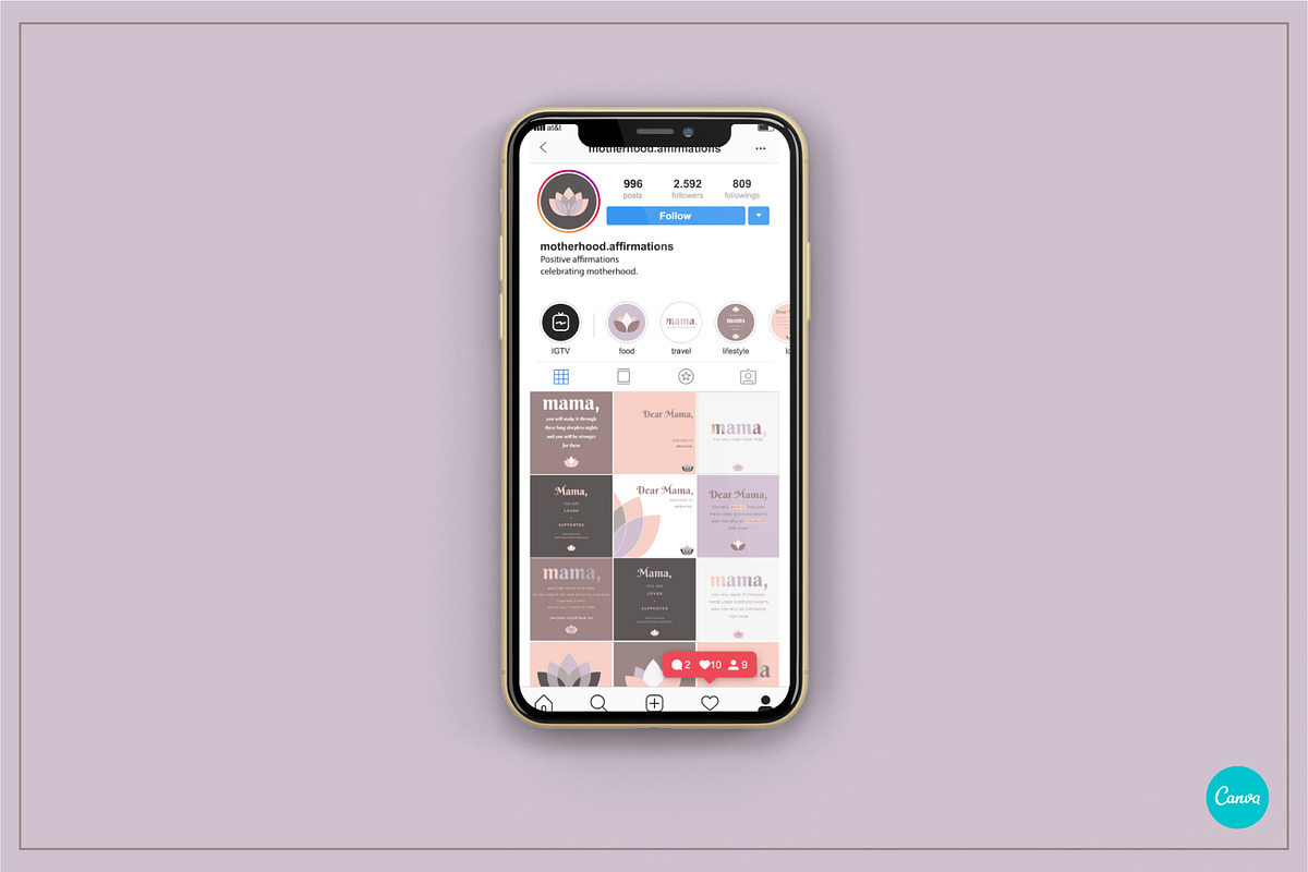 Motherhood Templates for Instagram, a Social Media Template by Carolyn Packard Design (Photo 5 of 9)