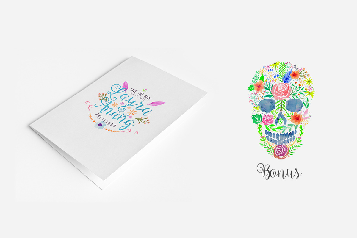Freehand Watercolor Style Objects, an Illustration by alit design (Photo 5 of 5)