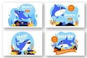 10 Shark Awareness Day Illustration, an Animal Illustration by denayunebgt (Thumbnail 3 of 4)
