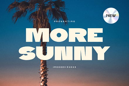 More Sunny - Chunky Display Font, a Sans Serif Font by Imoodev