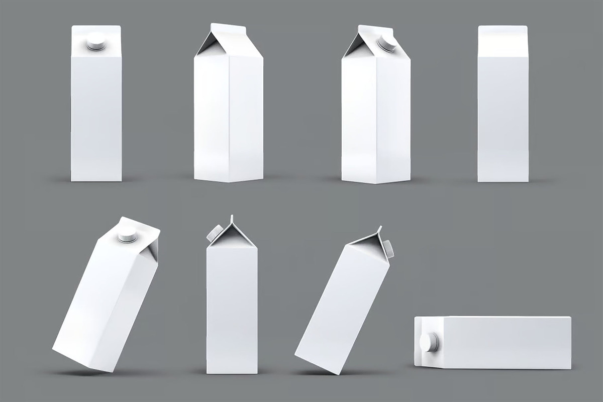 Milk or Juice Carton Mockup, an Advertising Mockup by Hubzway (Photo 7 of 7)