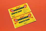 Yellow Retro Gift Voucher, a Card Template by graphicook (Thumbnail 2 of 3)