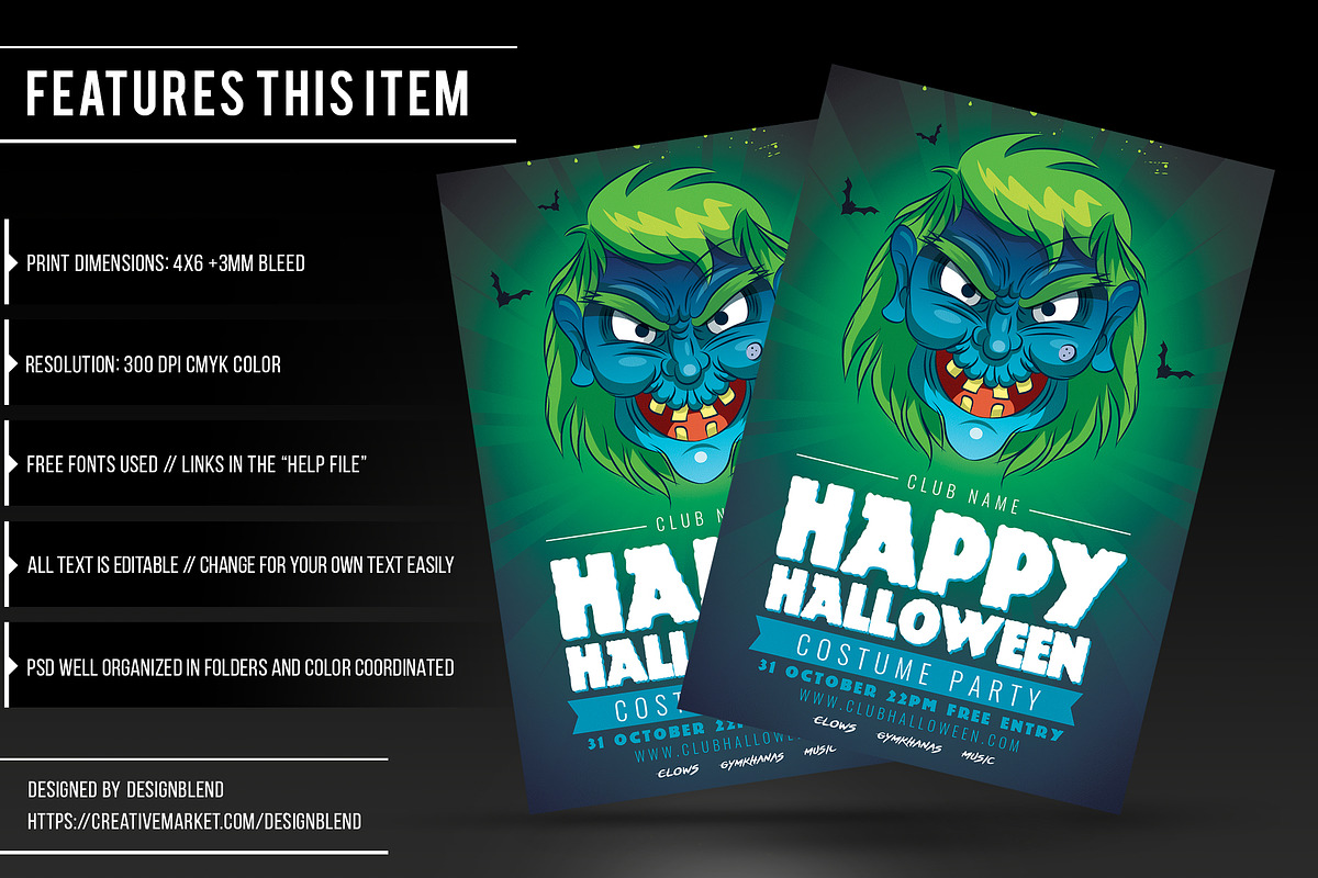 Halloween Costume Party Flyer - PSD, a Flyer Template by designblends@gmail.com (Photo 2 of 3)