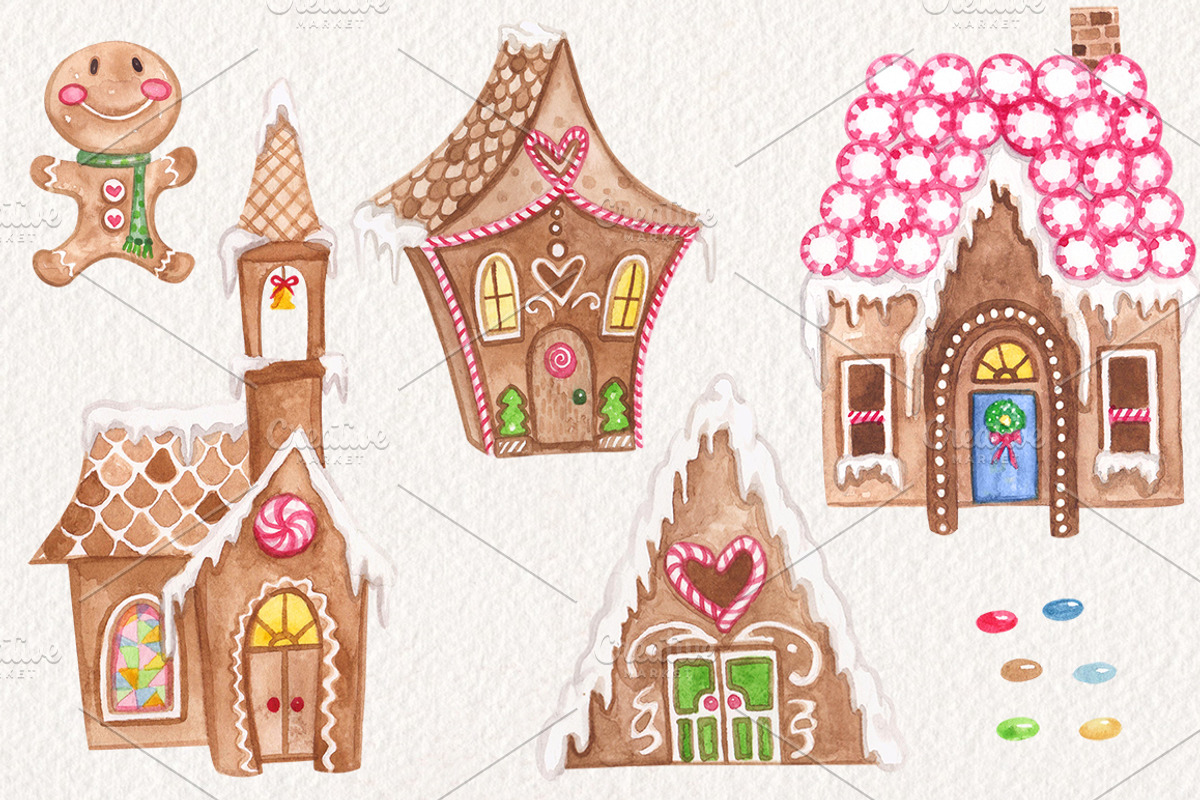 Gingerbreadland Watercolor Set, an Illustration by Dapper Dudell (Photo 2 of 5)