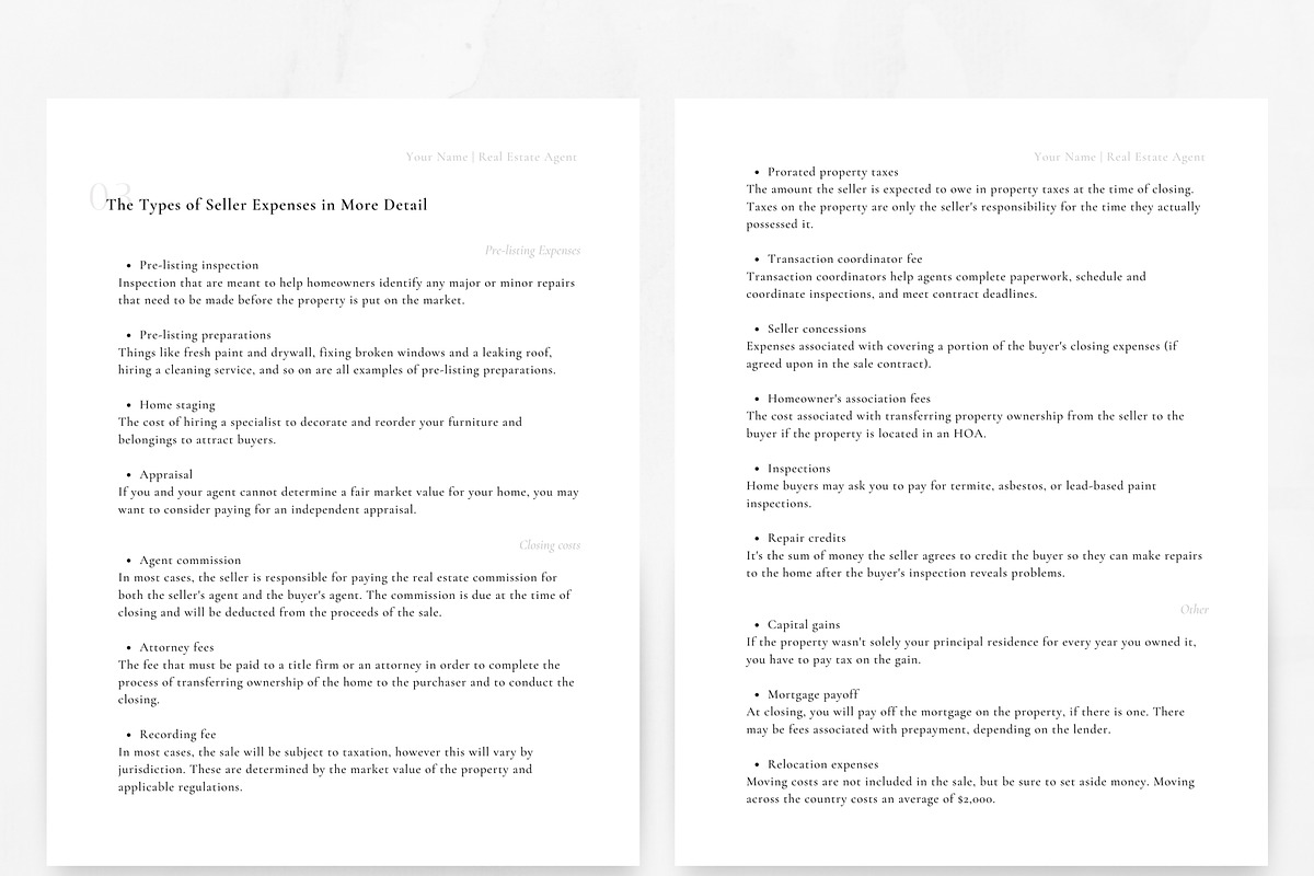 Seller's Estimated Net Sheet, a Marketing Template by ZoaniDesign (Photo 6 of 9)
