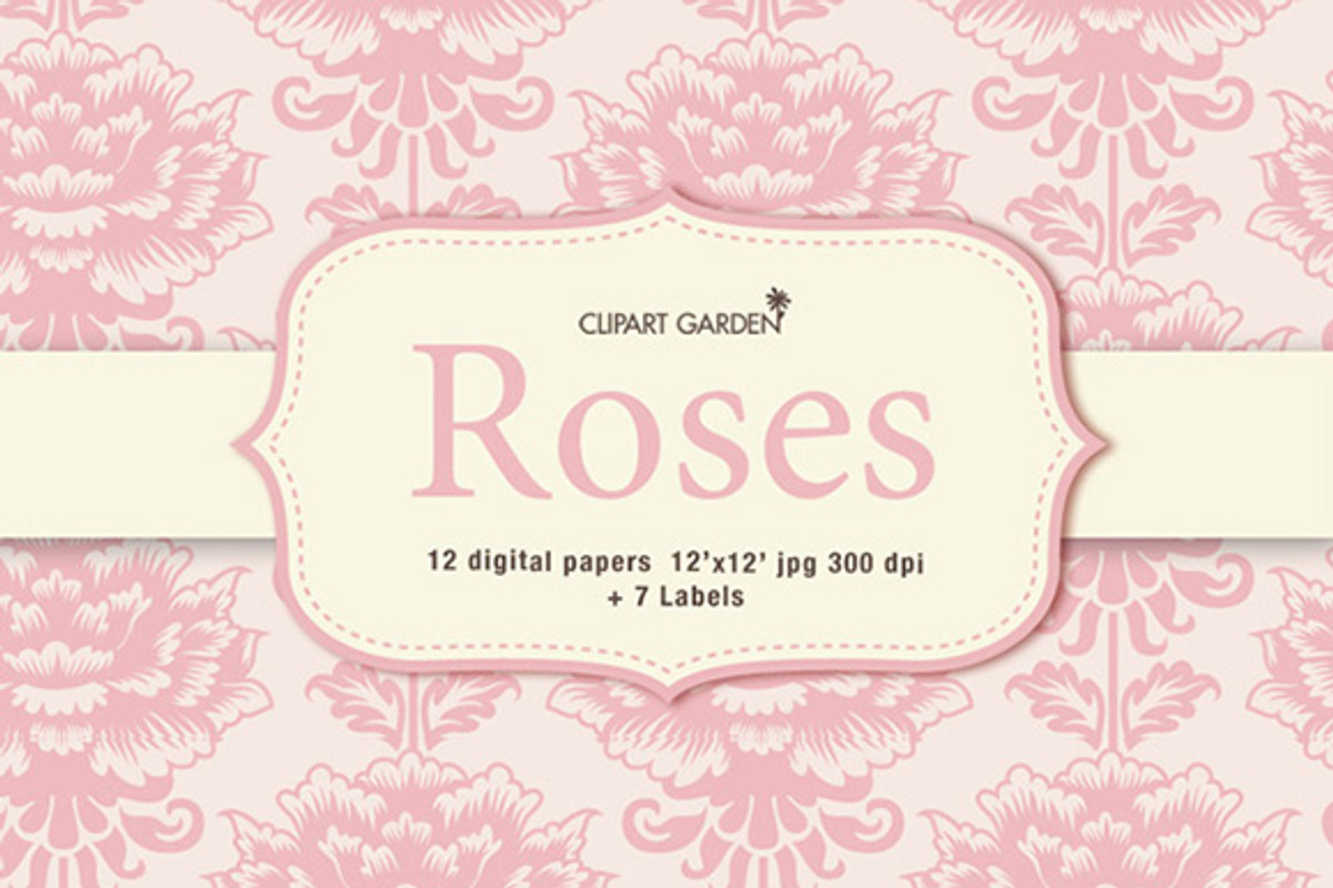 Romantic floral papers and frames. preview 4