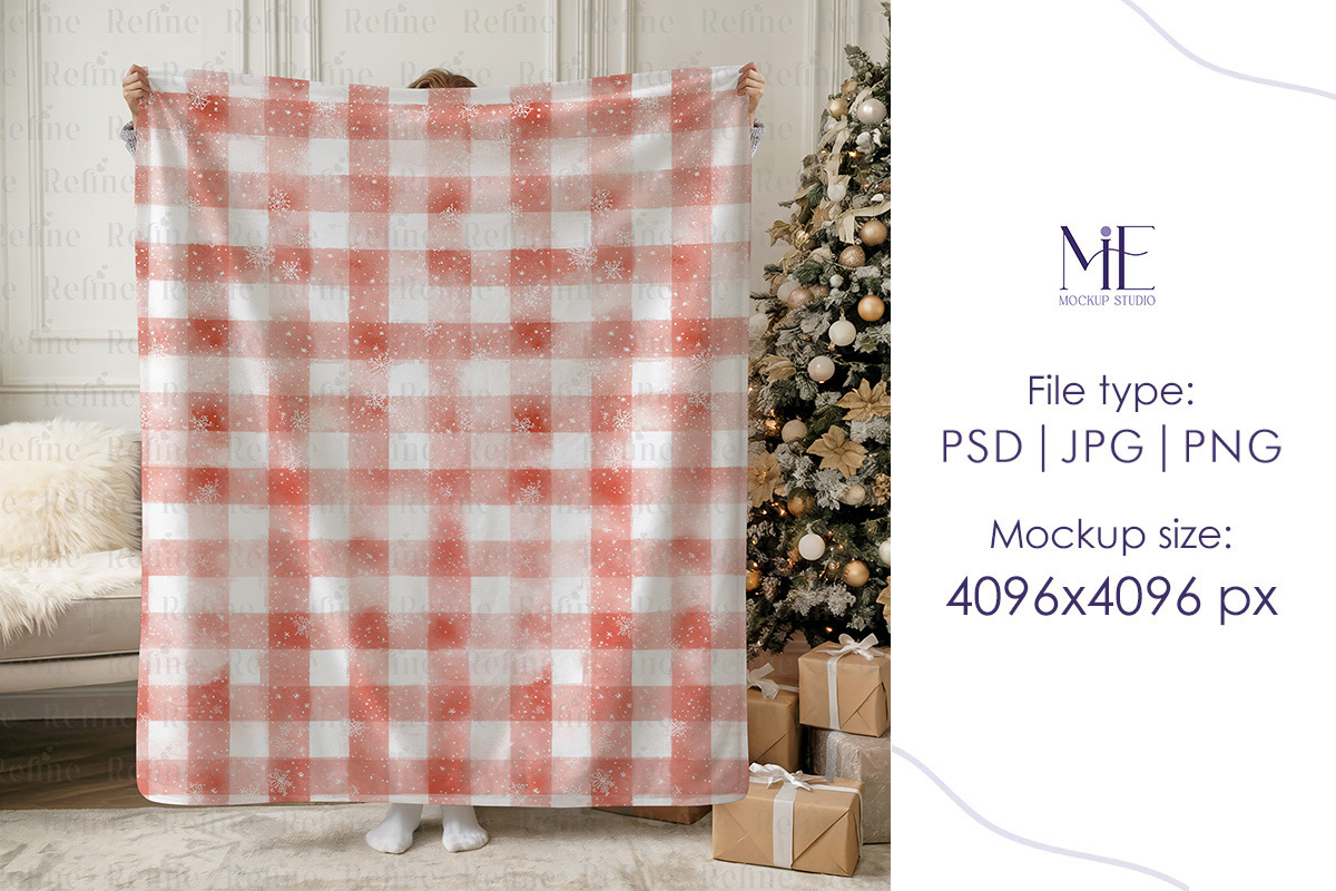 Christmas Sherpa Blanket Mockup, a Household Mockup by Mie Mockup Studio (Photo 4 of 8)