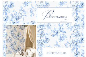 Watercolor Blue Wedding Collection