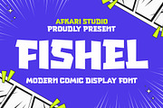 Fishel - Modern Comic Display Font, a Sans Serif Font by Afkari Studio (Thumbnail 1 of 14)