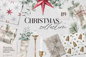 Christmas watercolor collection