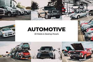 20 Automotive Lightroom Presets LUTs