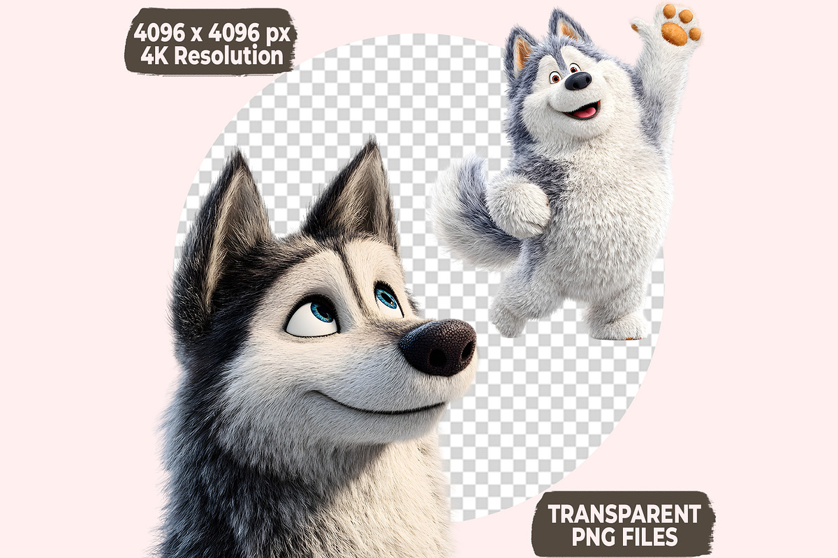 Husky Clipart PNG Bundle, a Graphic by M9 Design (Photo 10 of 11)
