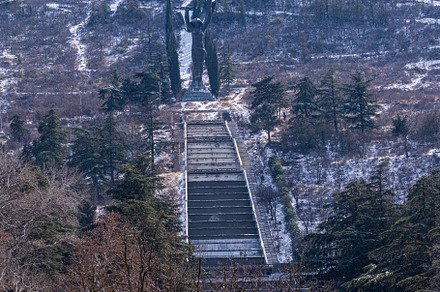 Famous Vake Park in the downtown of georgian capital city Tbilis