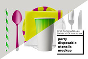 Party Disposable Utensils Mockup, a Cups & Container Mockup by pizza.studi0 (Thumbnail 1 of 4)