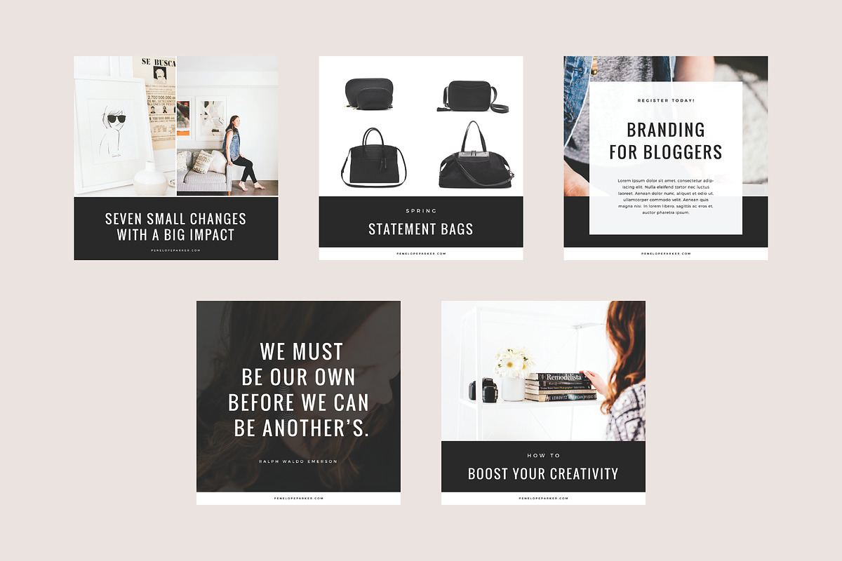 Penelope Brand Graphics, a Social Media Template by studiolmh (Photo 5 of 5)