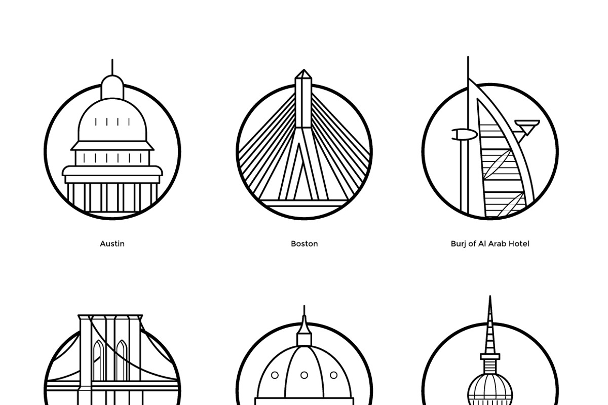 World Cities Illustrations, a Decorative Illustration by Prosymbols (Photo 7 of 7)