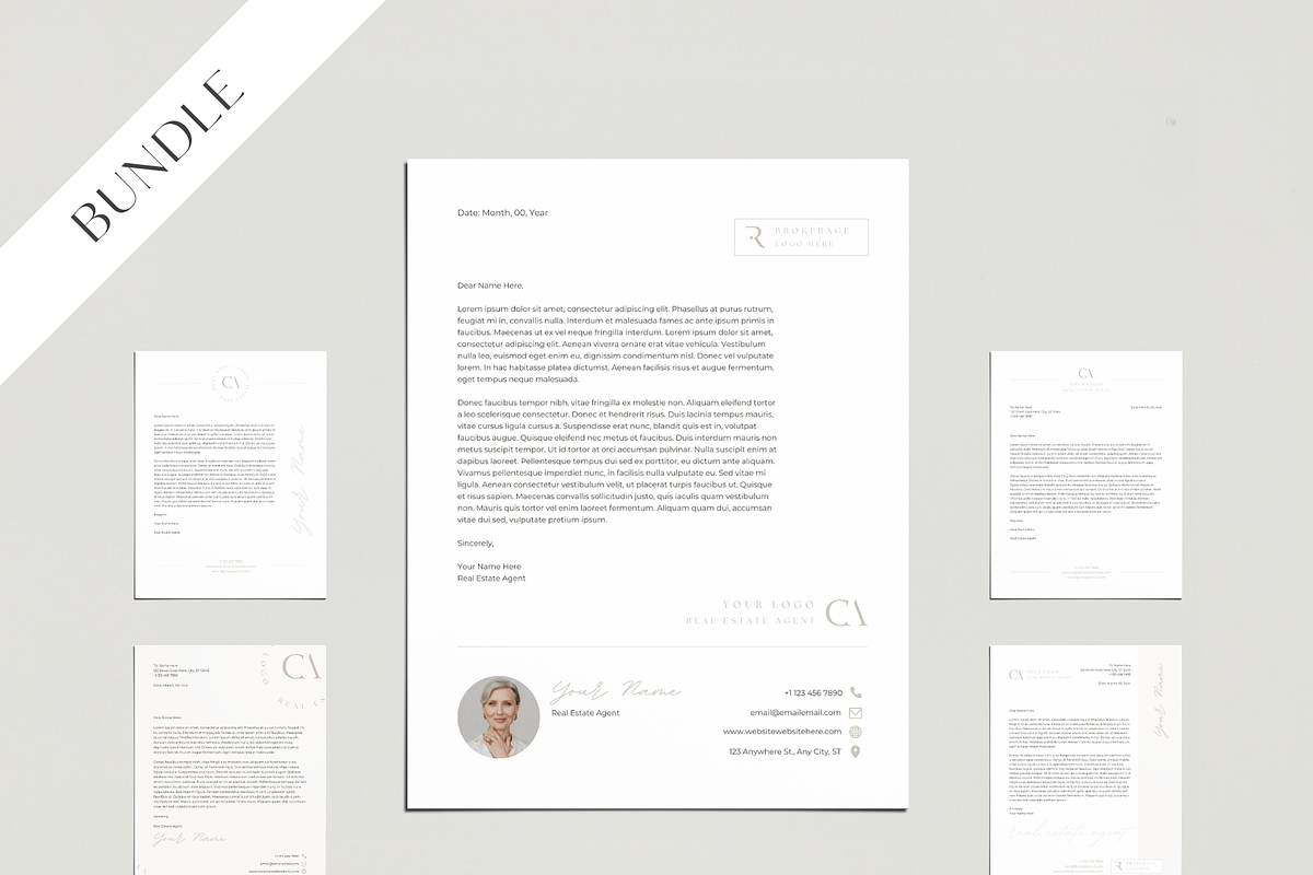 BUNDLE: Real Estate Letterheads, a Marketing Template by EstateElements (Photo 1 of 8)