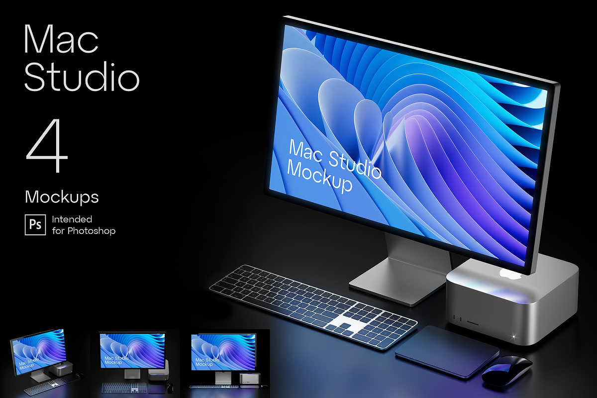 Mac Studio (Night Version) Mockup, a Device Mockup by kavoon